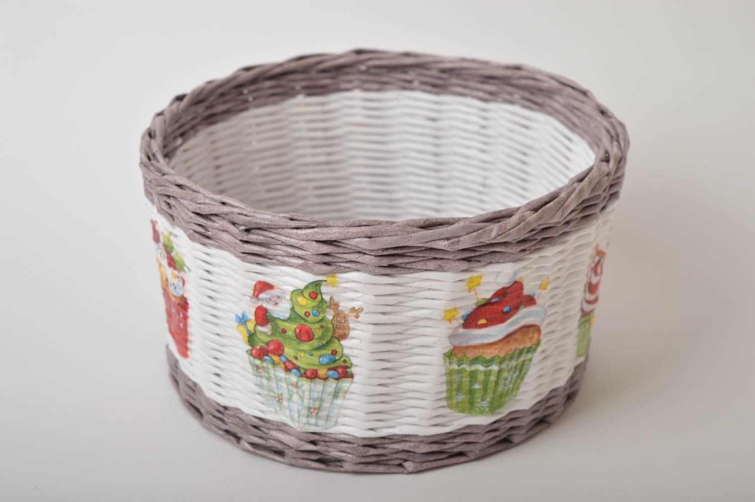 Handmade decorations paper basket woven basket Christmas decorations cool gifts photo 4