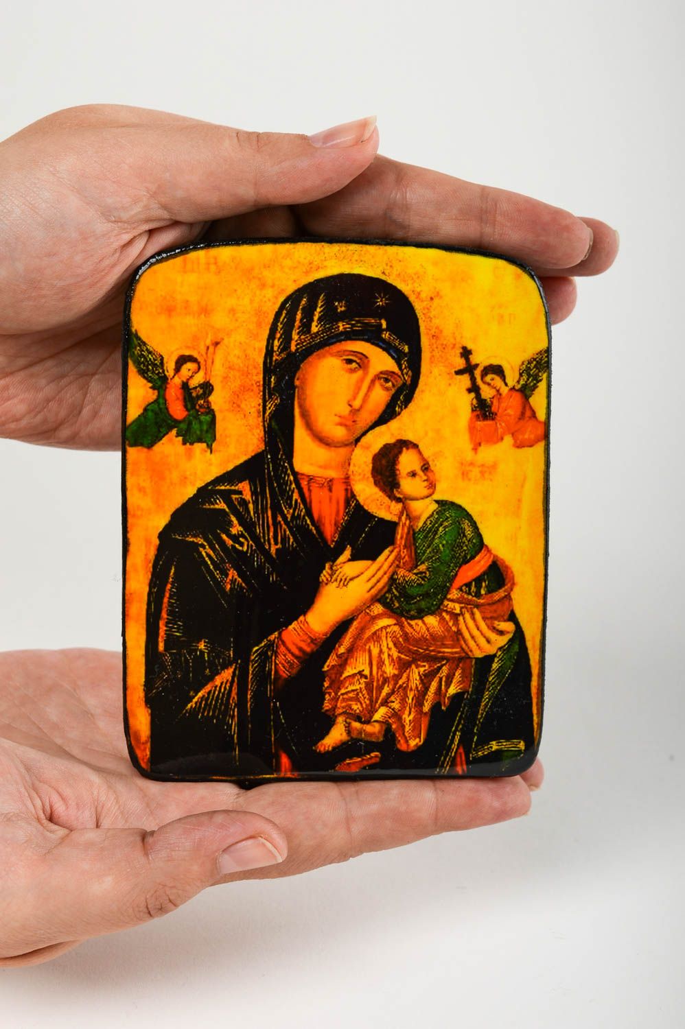Icone religieuse bois fait main Objet religieux Déco maison cadeau Art religieux photo 5
