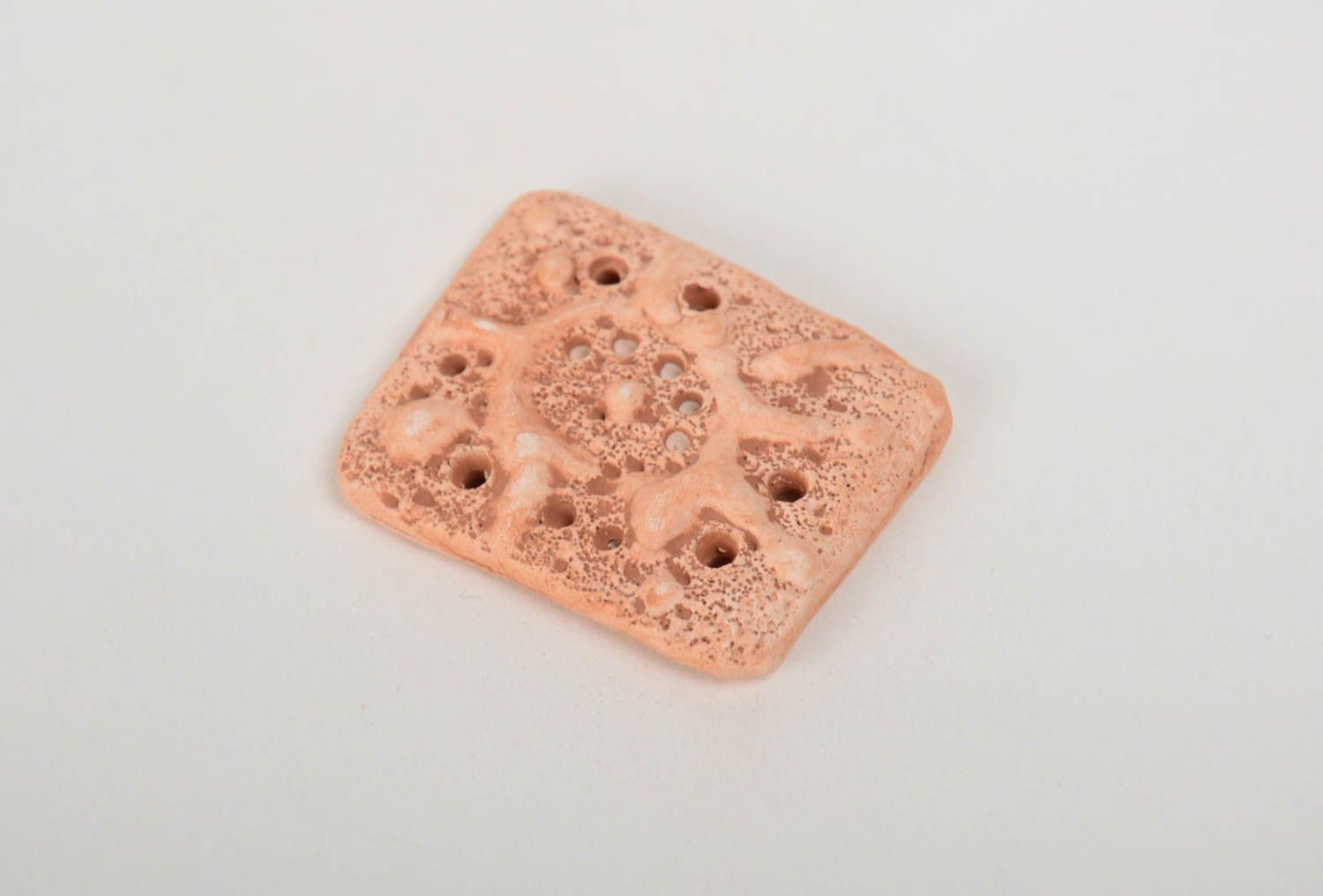 Small homemade designer molded clay blank pendant DIY jewelry making photo 4