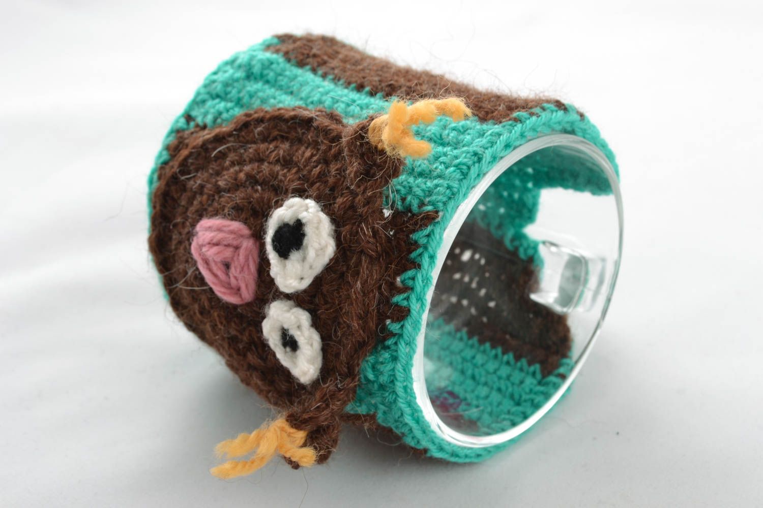 Cup with crochet cozy Owl photo 3