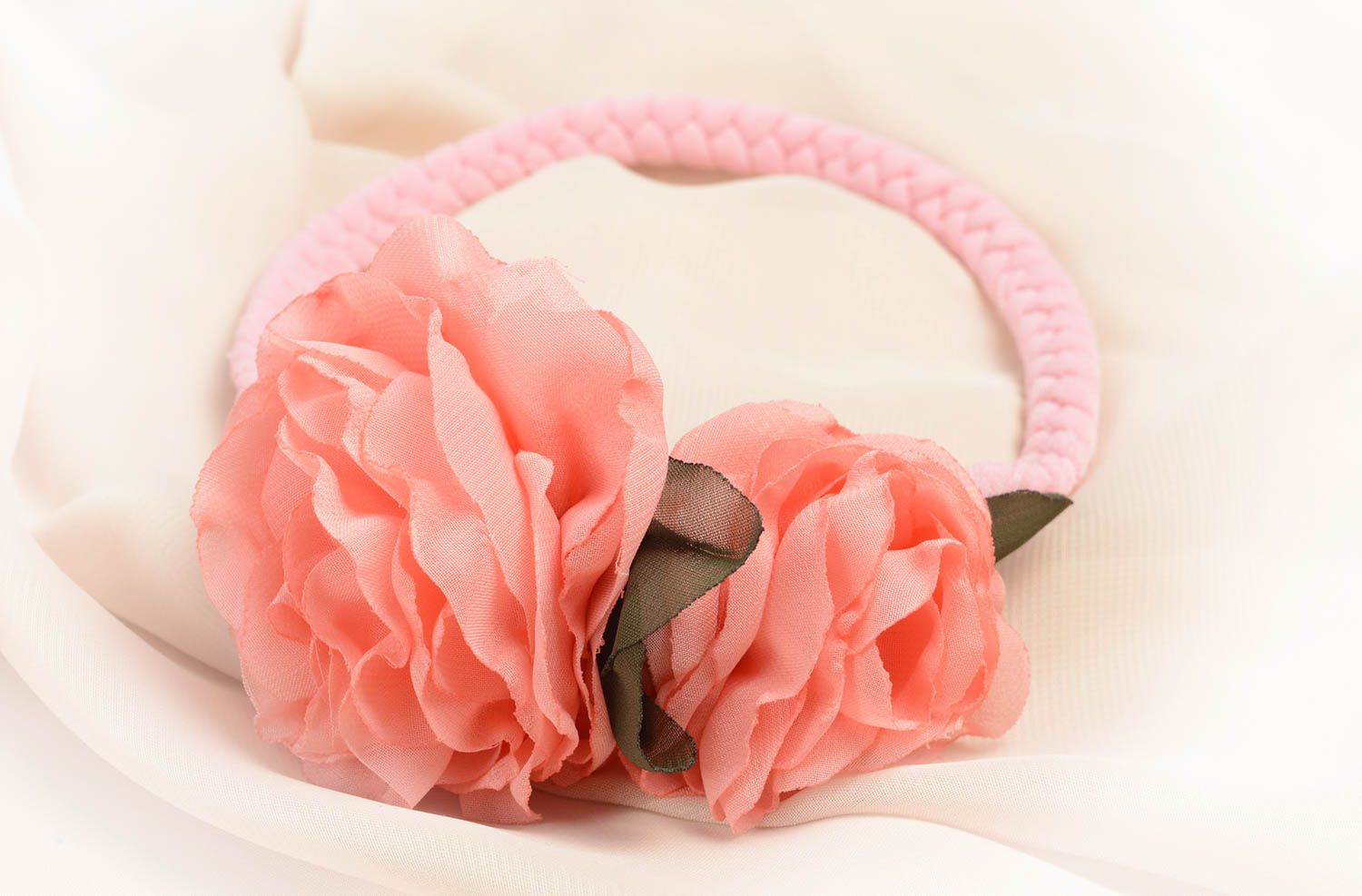 Haarband mit Blume handgemacht Haar Accessoire Designer Schmuck luftig foto 5