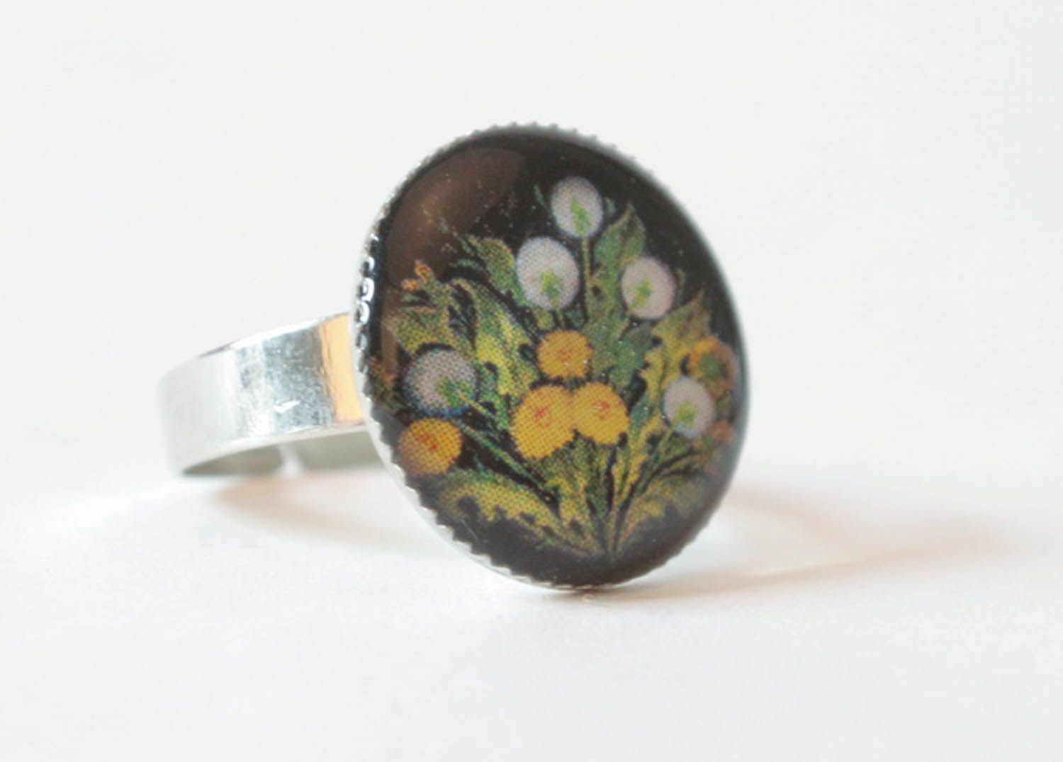 Кольцо с цветочным принтом  фото 3