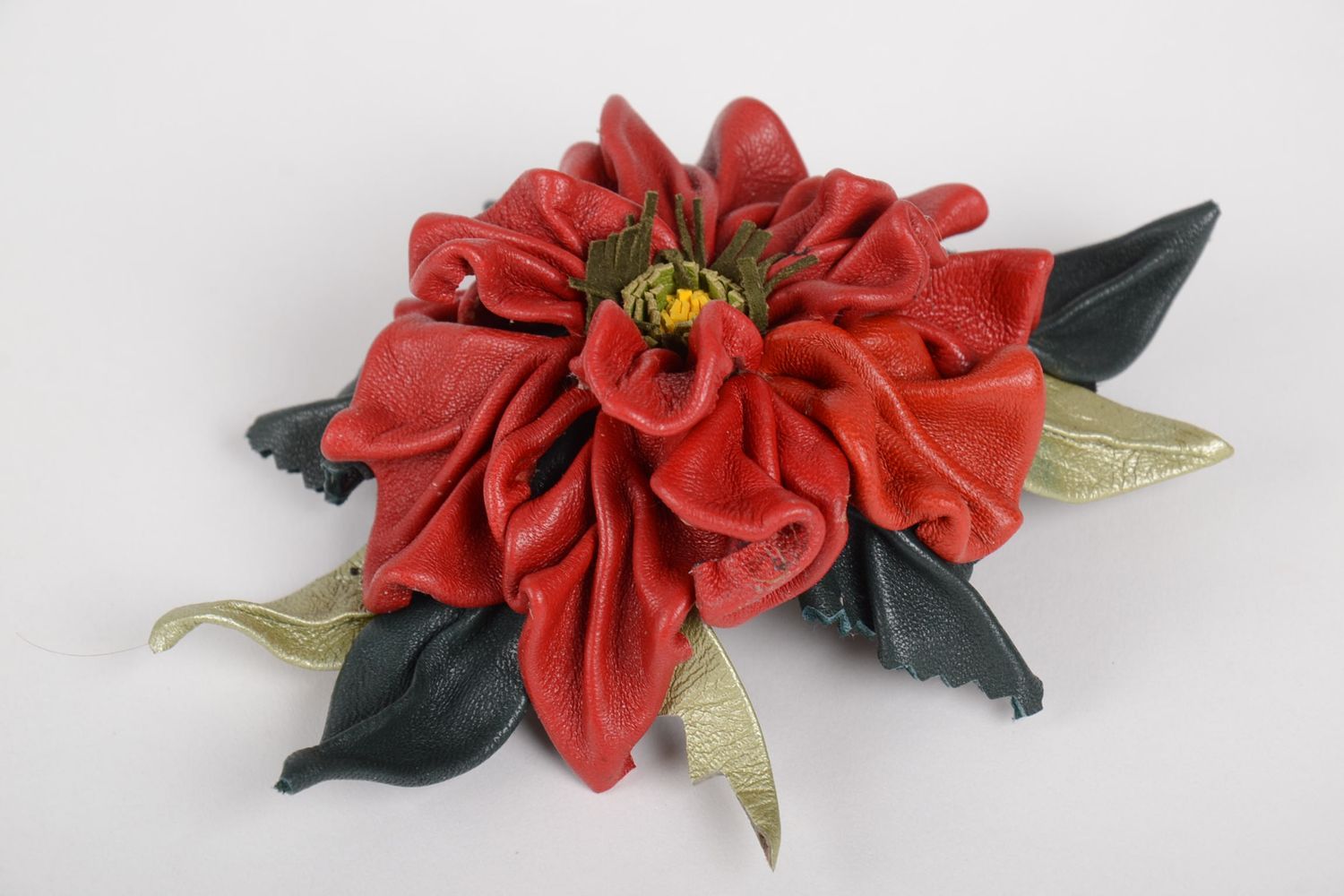 Haarschmuck Blume handmade Blume Haarspange roter Schmuck für die Haare foto 5