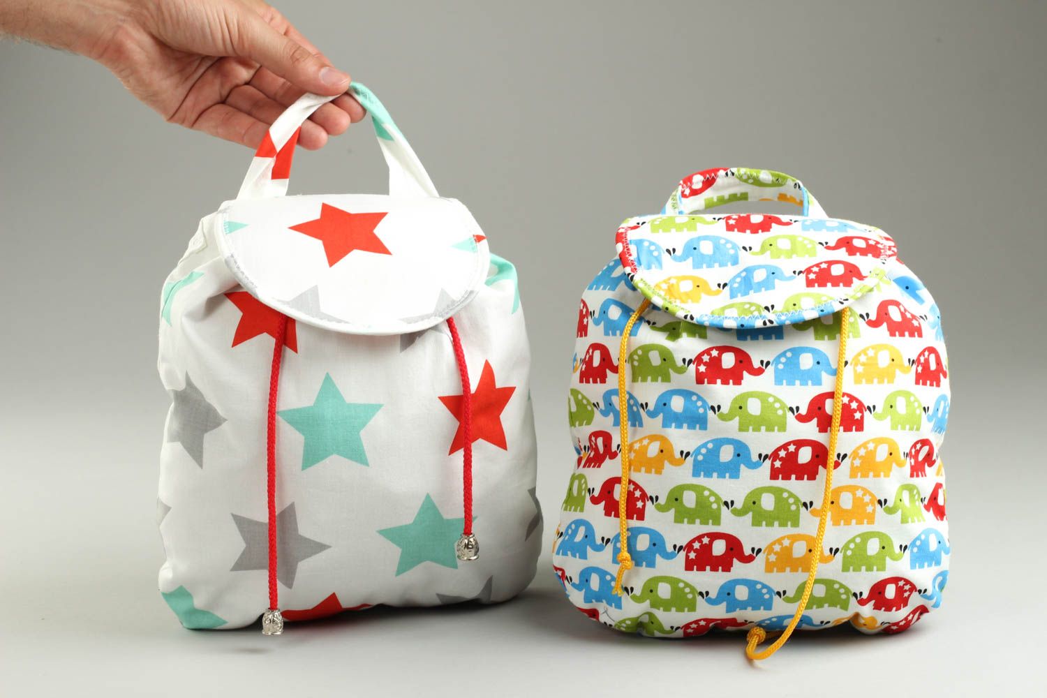 Маленькие рюкзаки ручной работы рюкзаки для ребенка текстильные рюкзаки 2 шт фото 5