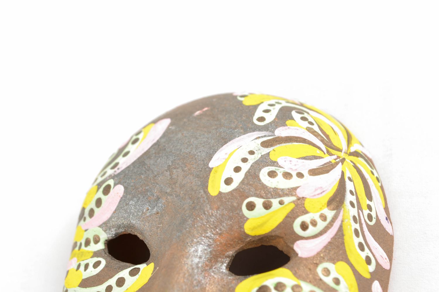 Suspension décorative faite main masque de Venise exotique en argile photo 3
