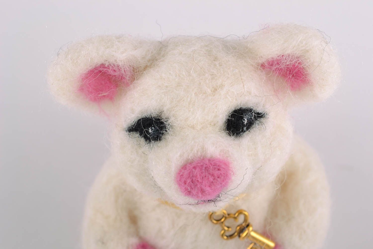 Felted wool toy mouse photo 3