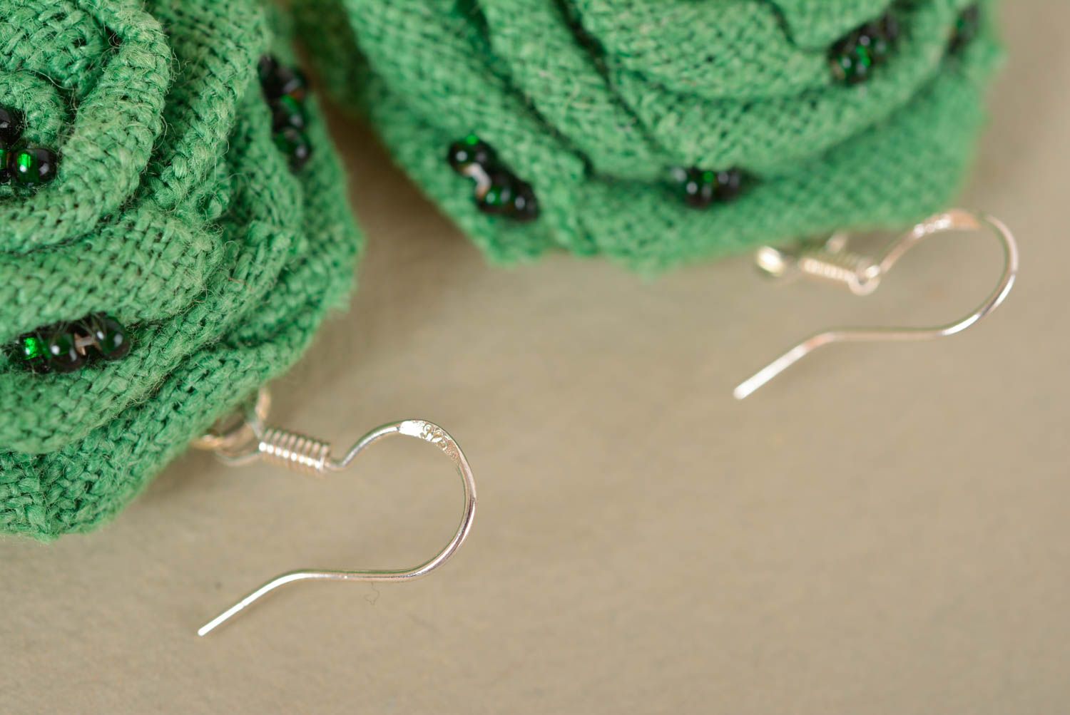 Handmade earrings stylish textile accessories dangling earrings for women photo 5