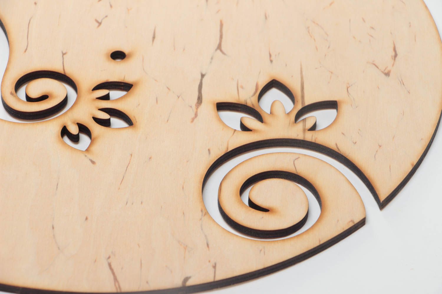 Runder schöner ausgeschnitzter handmade Uhr Rohling aus Holz für Decoupage foto 4