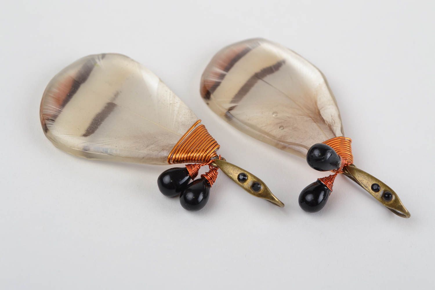 Long earrings homemade jewelry Czech glass stylish earrings gifts ideas for her photo 10
