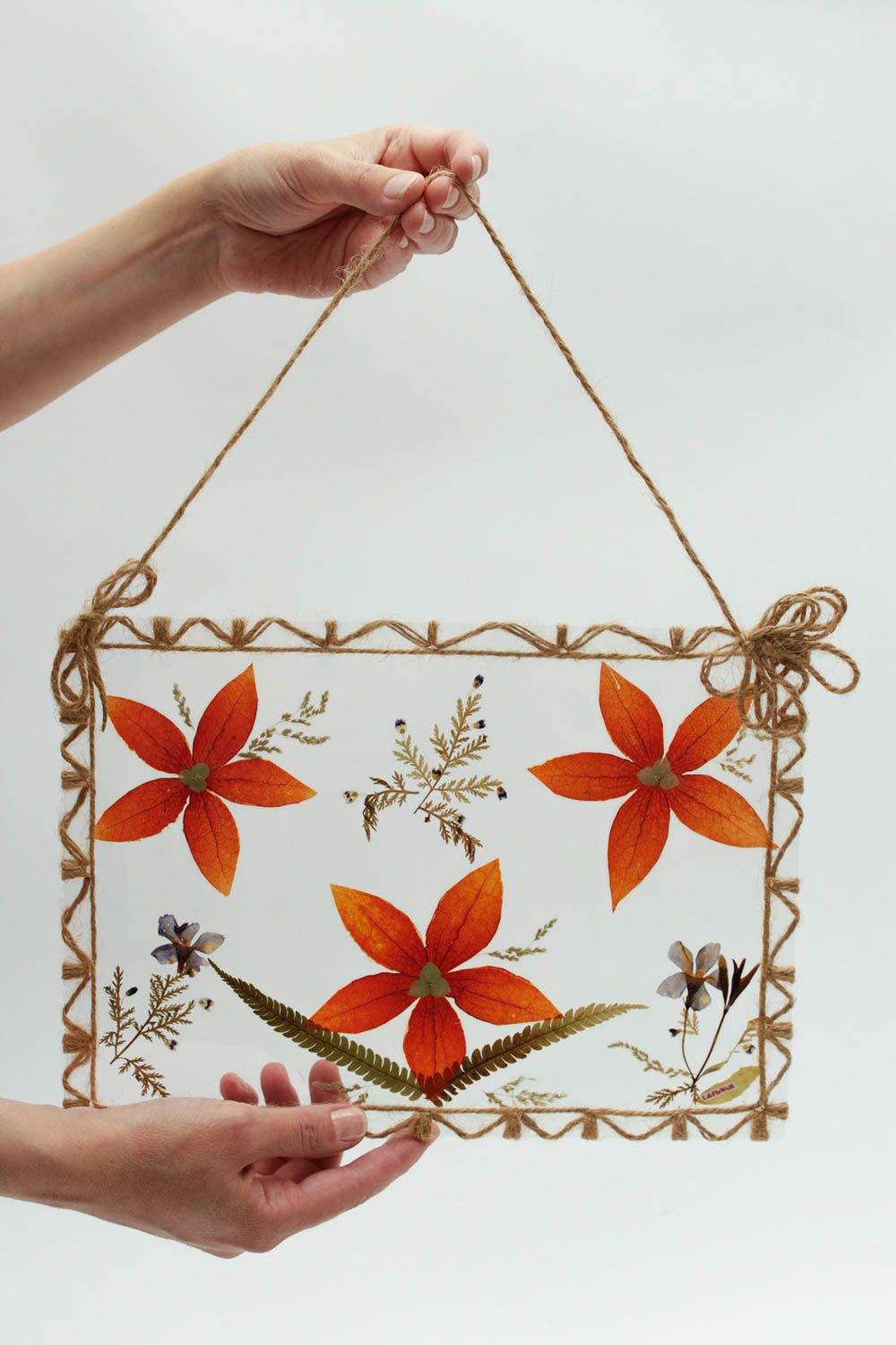 Adorno artesanal de flores y hierbas panel decorativo decoración de interior foto 2