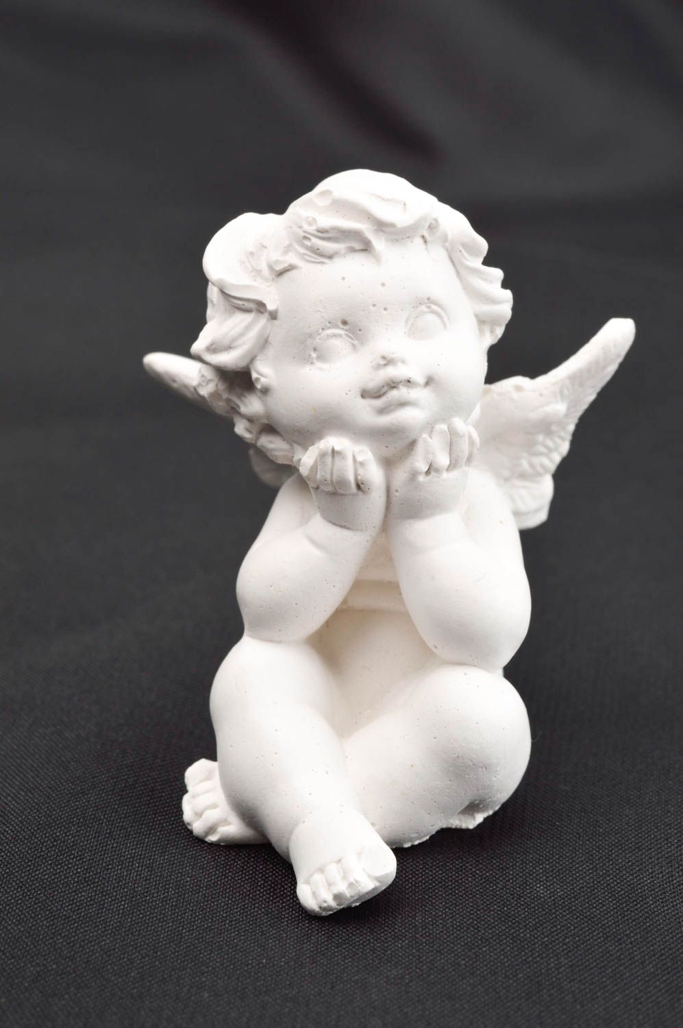 Engel Figur handmade Dekoideen Wohnzimmer Kinder Geschenk Gips Figur zart schön foto 2