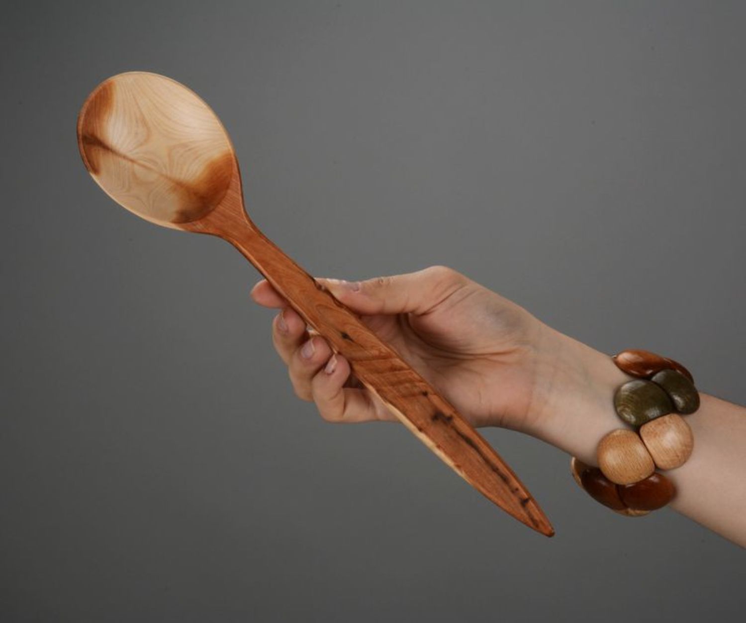 Cucchiaio di legno fatto a mano attrezzi da cucina stoviglie di legno 
 foto 2