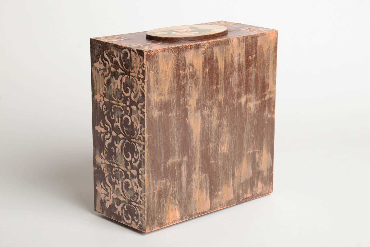 Aufbewahrungsbox Holz handmade Salz Behälter Holzkiste Aufbewahrung Küche Deko  foto 4