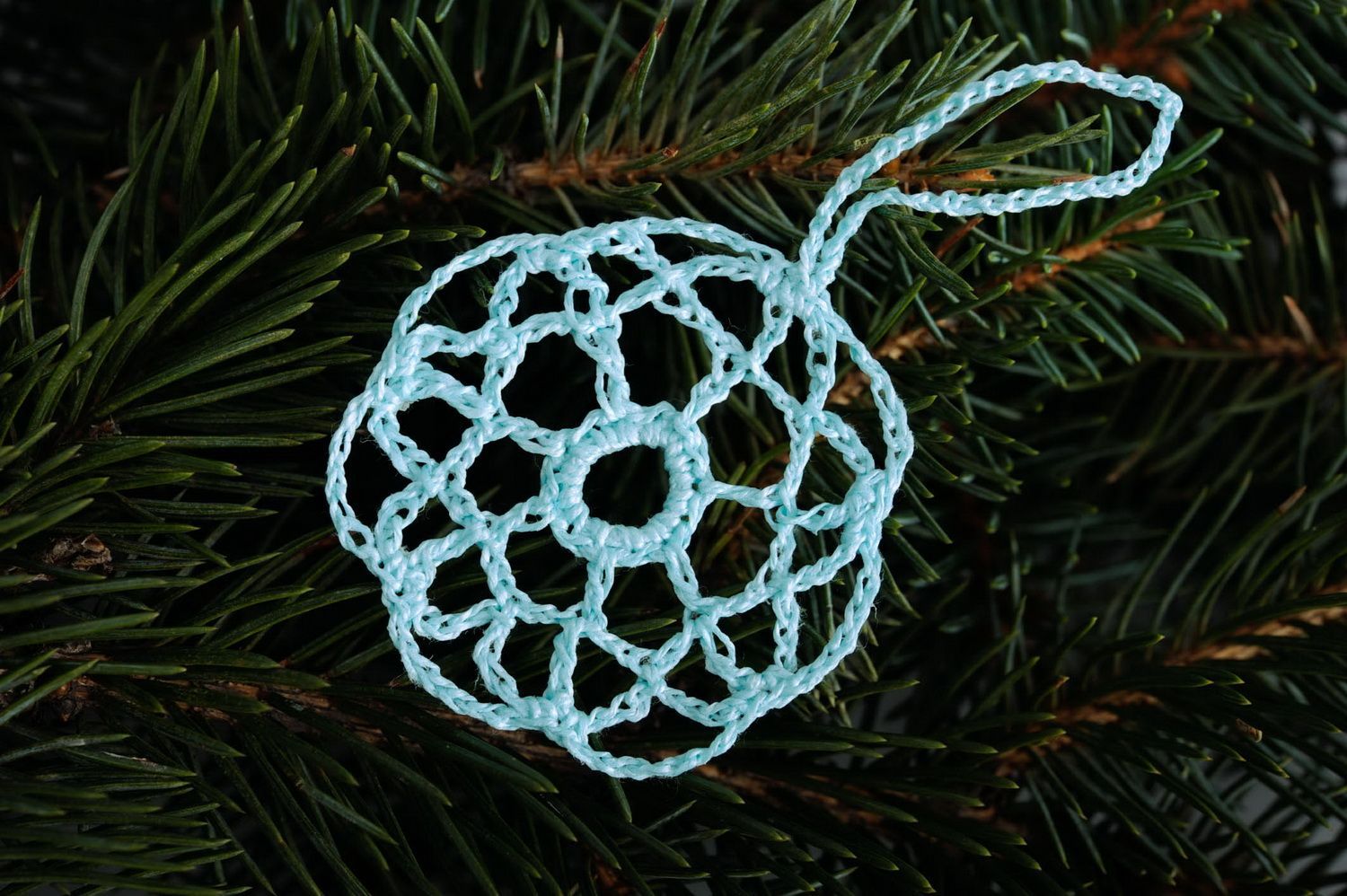 Brinquedo de Natal artesanal de algodão natural Floco de neve foto 2