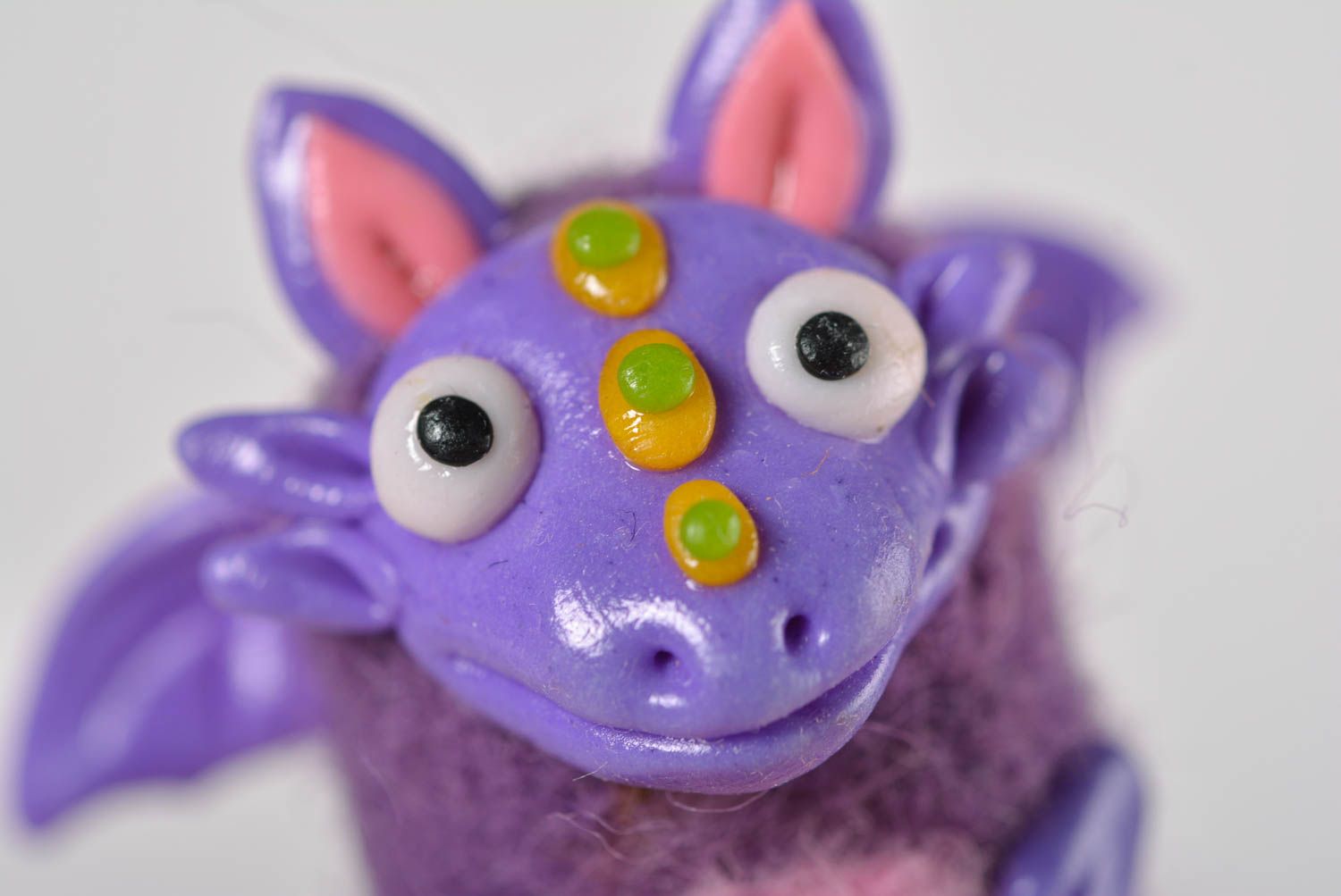 Handmade soft toy unusual interior toy lilac dragon figurine home decor photo 2