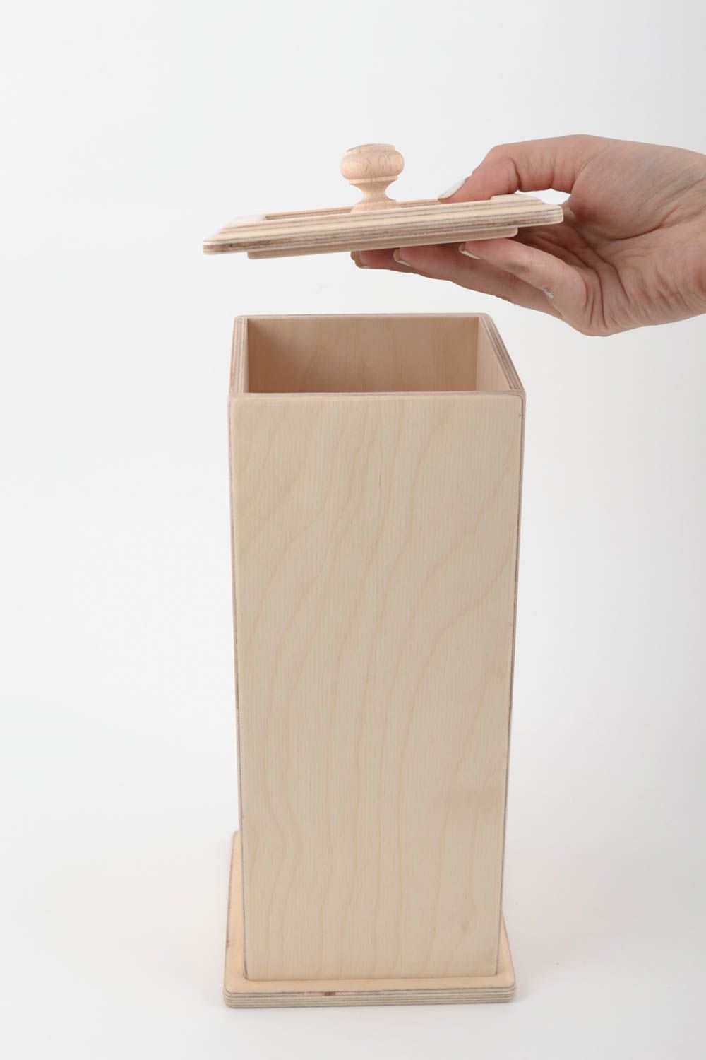 Pieza de madera para creatividad artesanal de contrachapado caja para espagueti foto 5