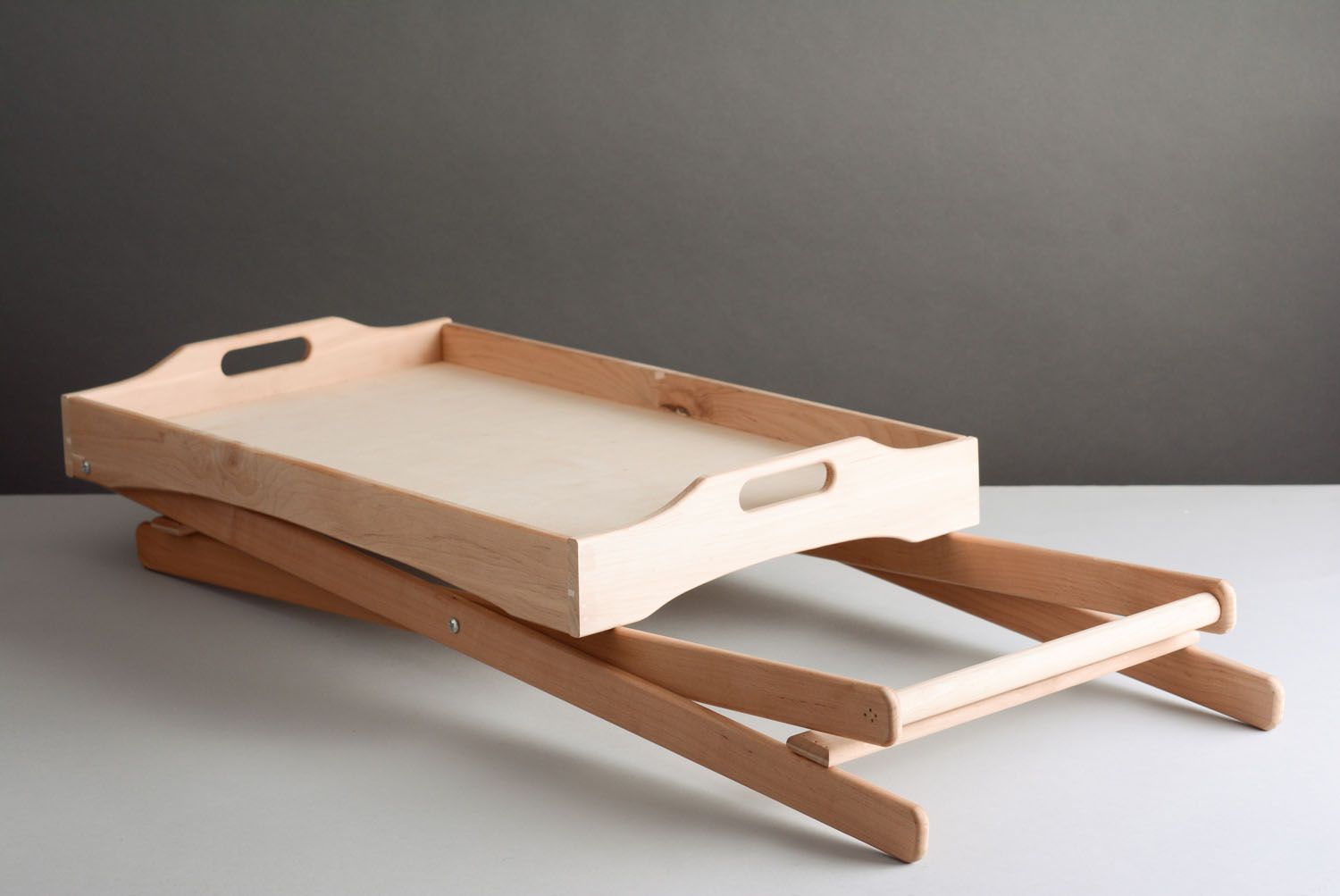 Table pliante carrée bois faite main photo 2