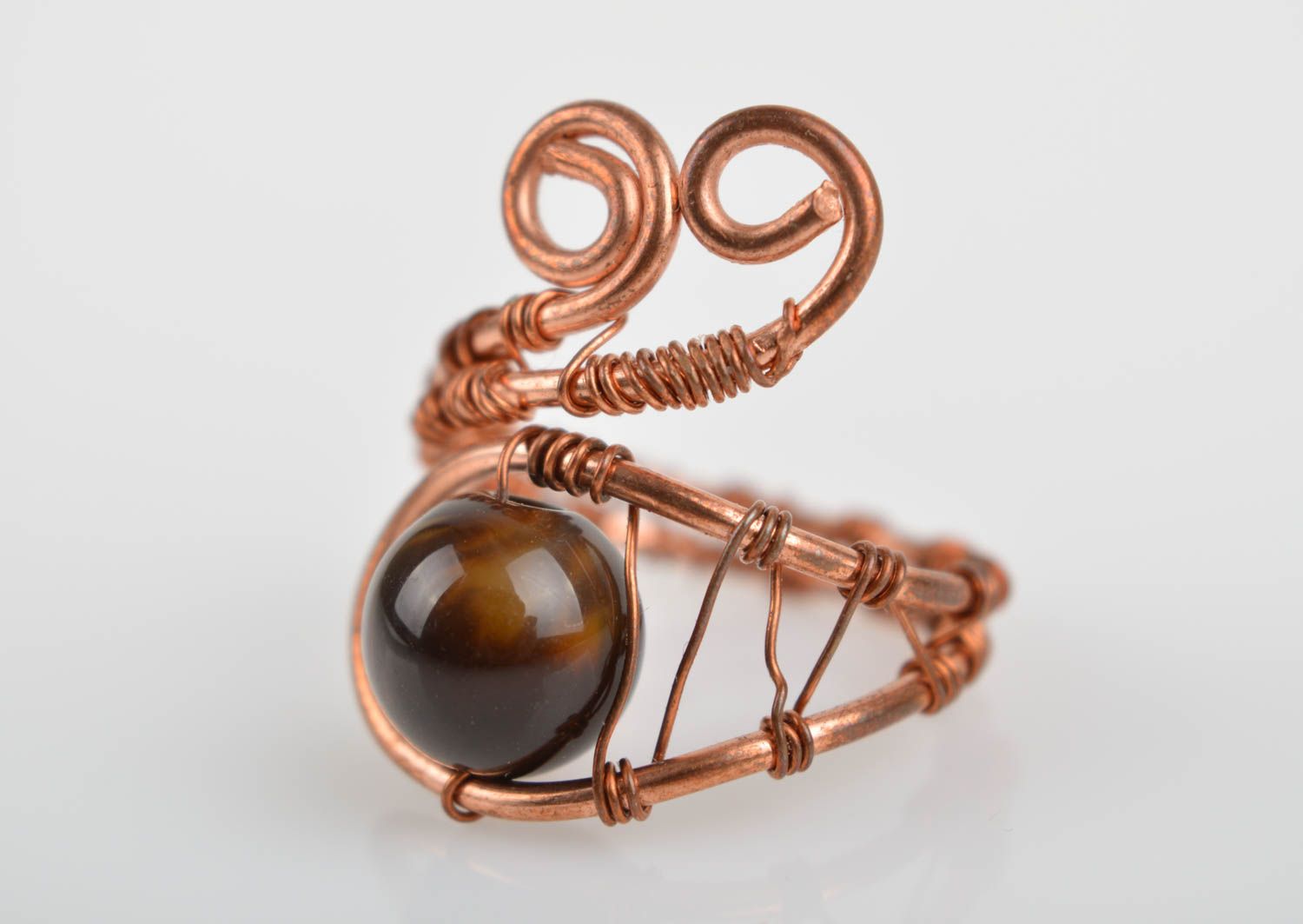 Handmade Kupfer Ring schöner zarter Damen Modeschmuck Accessoire für Frauen foto 2
