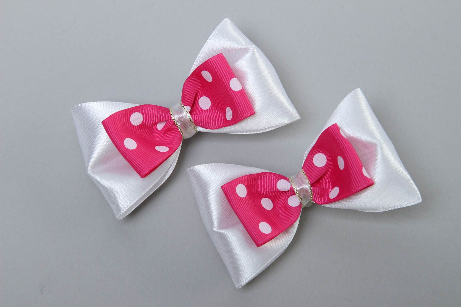 Gentle childrens hair bow handmade bow hair clip 2 pieces gifts for her photo 2