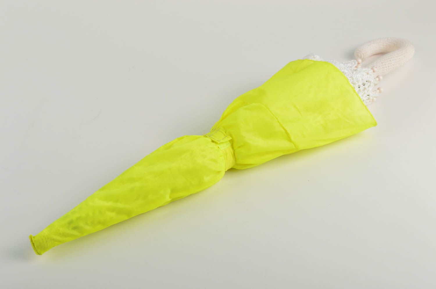 Подарок ручной работы красивый зонтик белый женский зонт из хлопковых ниток фото 5