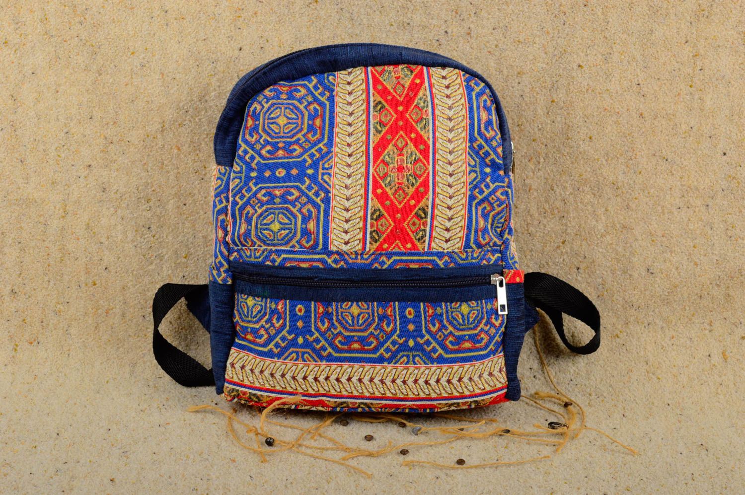 Bolso mochila artesanal para niños de tela accesorio de moda regalo original foto 1