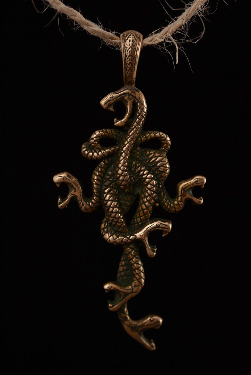Bronze pendant Snakes photo 3