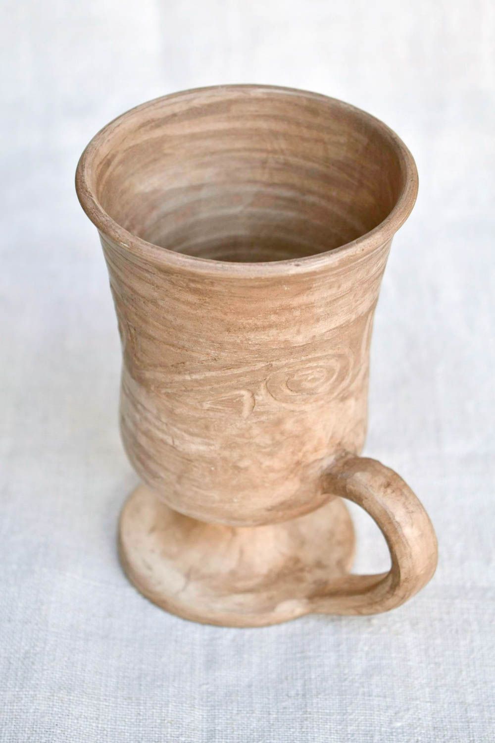 Copa de barro artesanal vasija de cerámica para tomar coñac regalo original foto 4