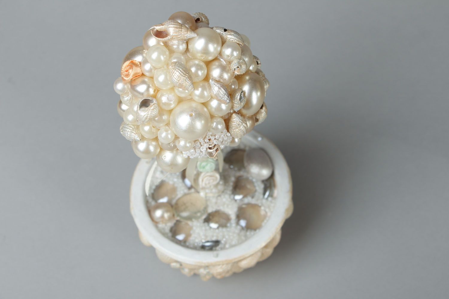 Arbre topiaire en perles et perles de rocaille photo 2