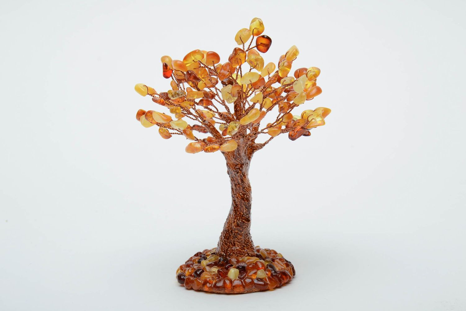 Natural gemstone bonsai with amber photo 2