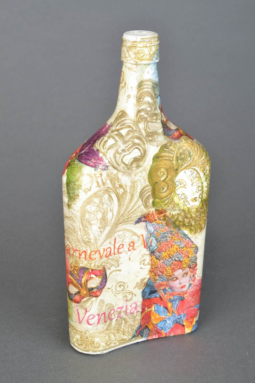 Decorative decoupage bottle Venice photo 5
