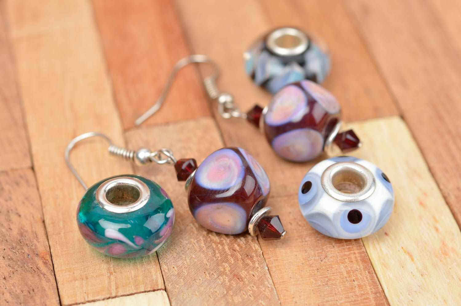Glass earrings handmade lampwork earrings glass jewelry fashion accessory photo 1