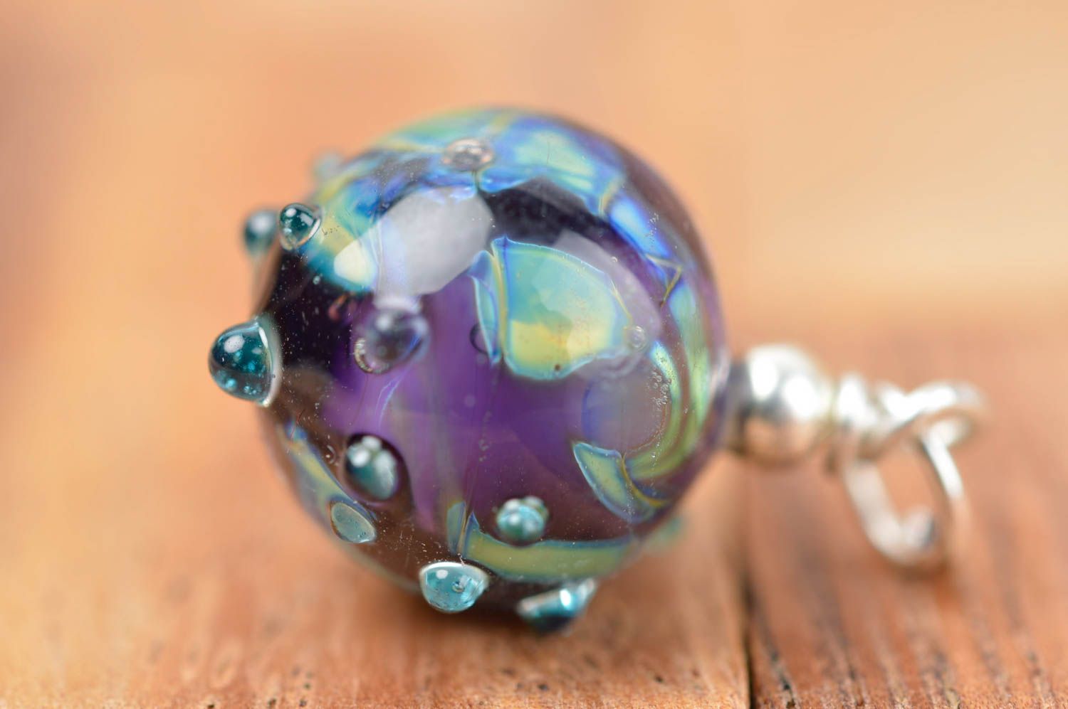 Perle en verre fait main Fourniture pour bijoux Loisirs créatifs bleue originale photo 3
