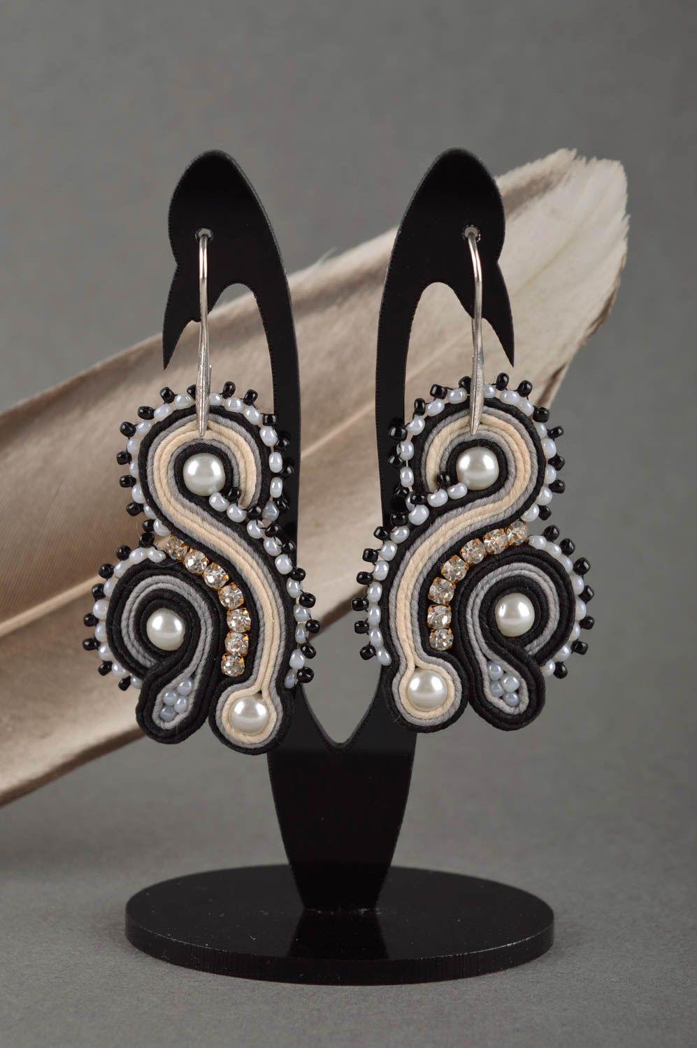 Handgefertigt Soutache Ohrringe Ohrhänger Modeschmuck Accessoires für Frauen foto 1