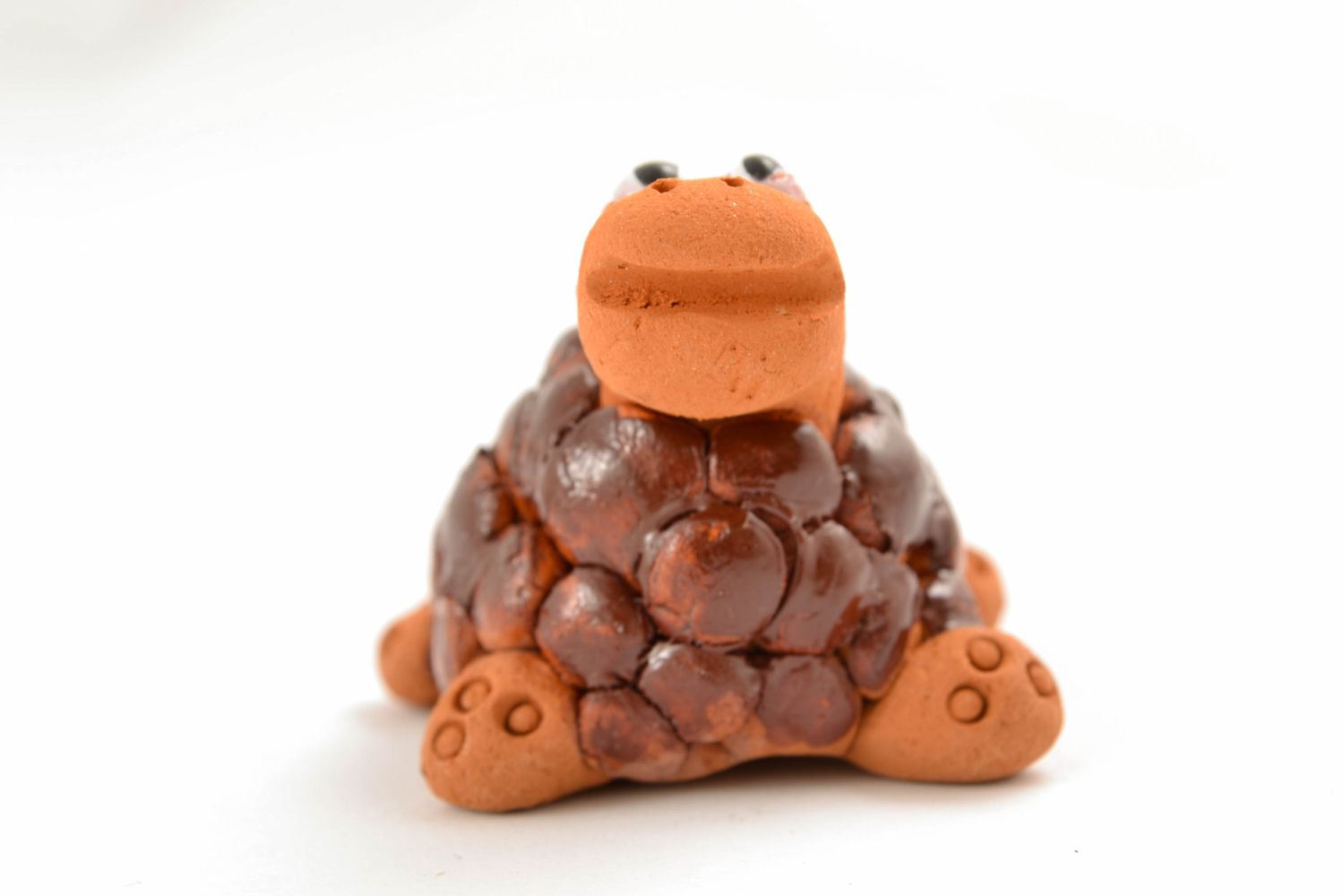 Figurine miniature tortue en terre cuite faite main photo 5