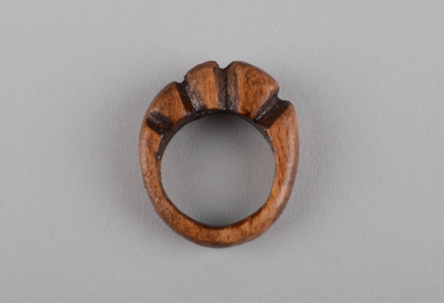 Кольцо ручной работы кольцо для девушек деревянное с разрезами красивый перстень фото 7