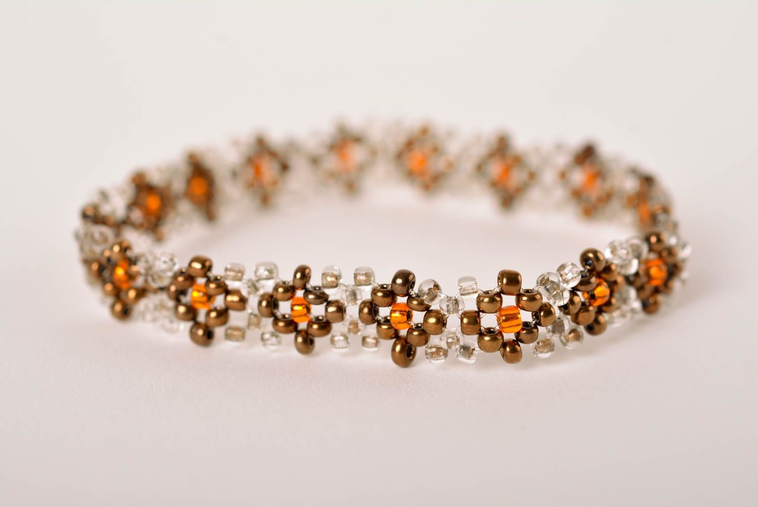 Bracelet en perles de rocaille Bijou fait main ornementé fin Cadeau pour ado photo 4
