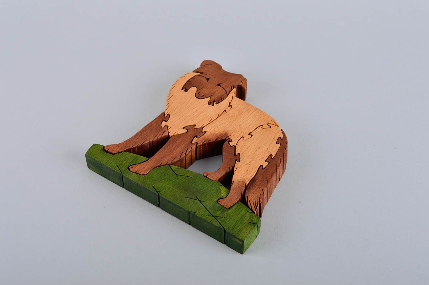 Rompecabezas de madera perro hecho a mano juguete infantil regalo original  foto 4