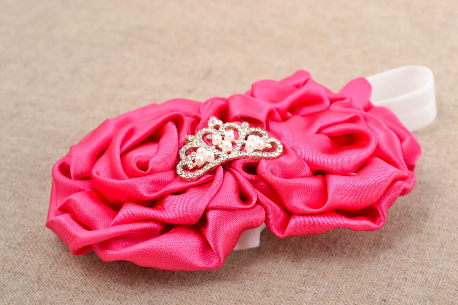 Handgemachter Schmuck Haarband rosa Accessoire für Haare Damen Accessoire  foto 1