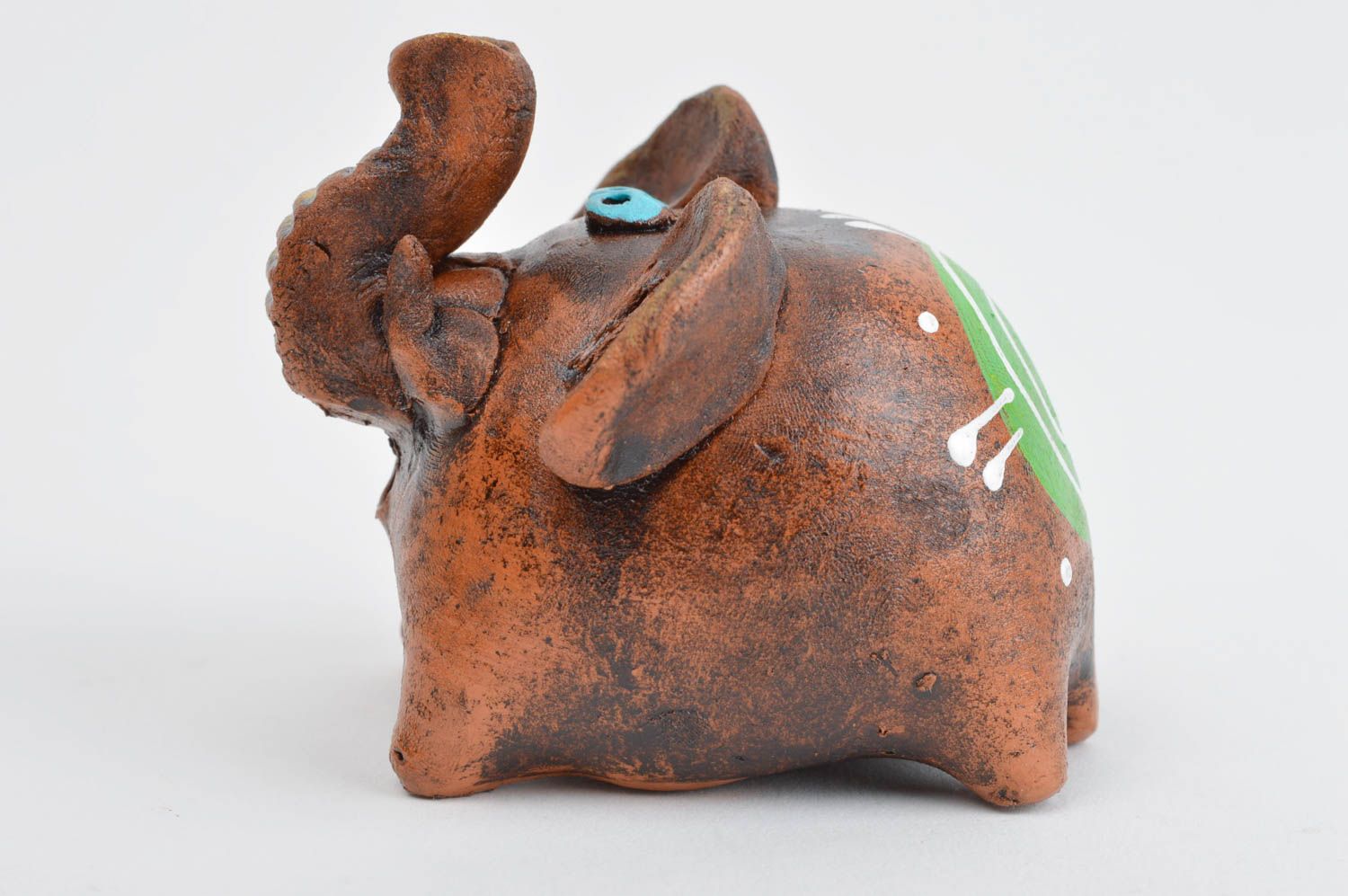 Handmade Wohnzimmer Deko Kinder Geschenk Keramik Figur lustiger Elefant foto 2
