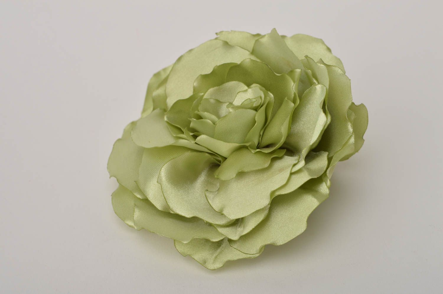 Украшение ручной работы заколка-брошь украшение трансформер Зеленая роза фото 3