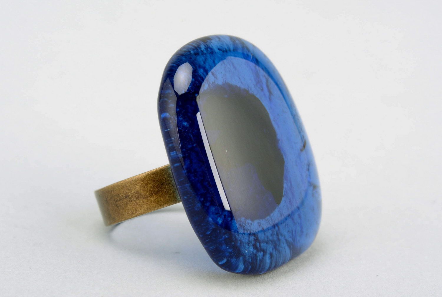 Ring made of fusing glass Eye of the Sea photo 1