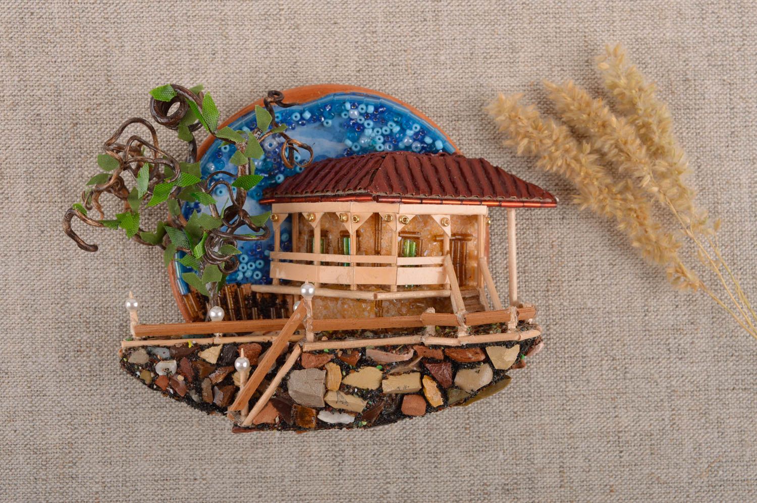 Настенное панно ручной работы рельефное панно декор для дома элемент декора фото 1
