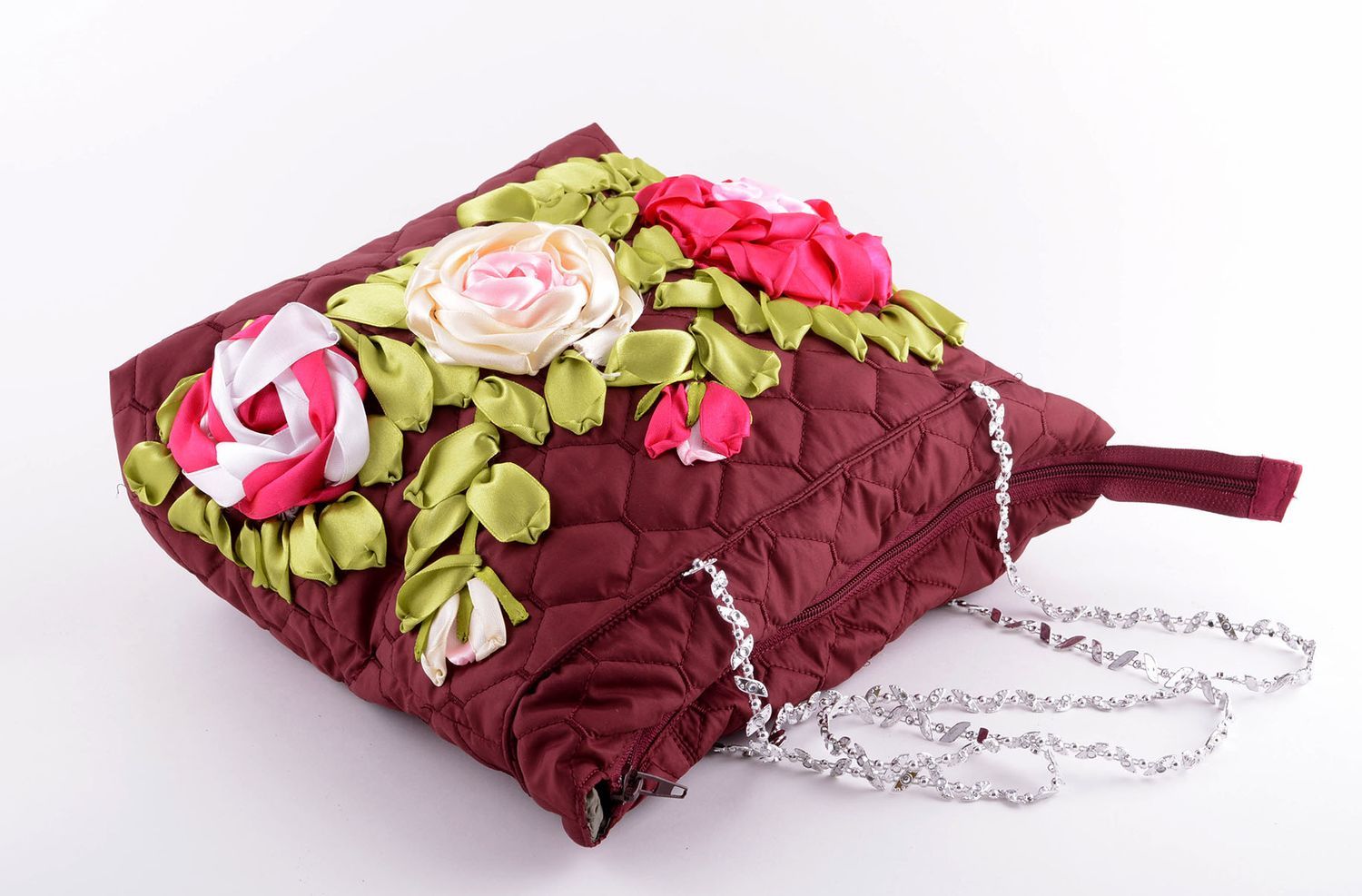 Handmade textile embroidered bag stylish shoulder bag unusual female bag photo 2