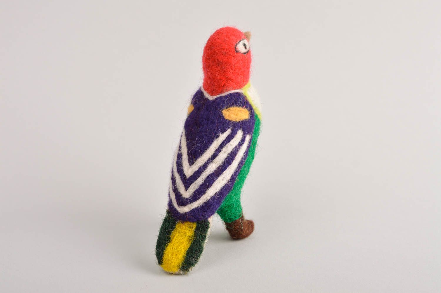 Juguete artesanal de lana enfurtida muñeco de peluche regalo original Pajarito foto 4