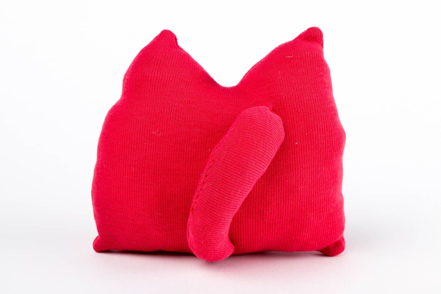 Juguete hecho a mano gato de tela rojo regalo para niño decoración de interior  foto 5