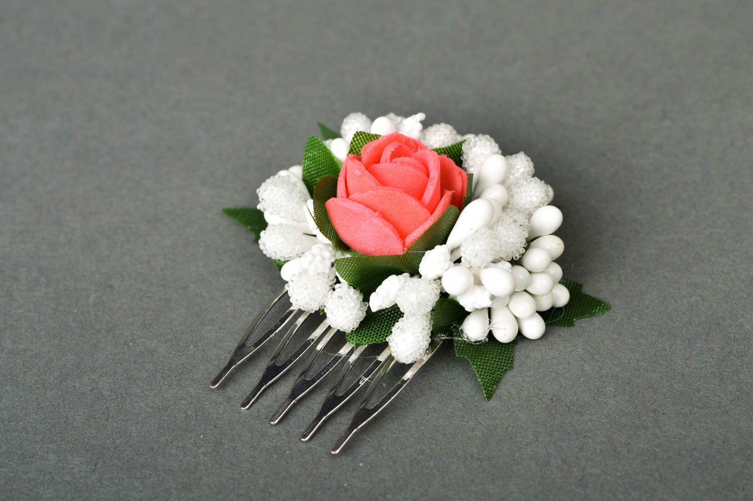 Peineta con flores hecha a mano adorno para el pelo accesorio para peinado foto 2