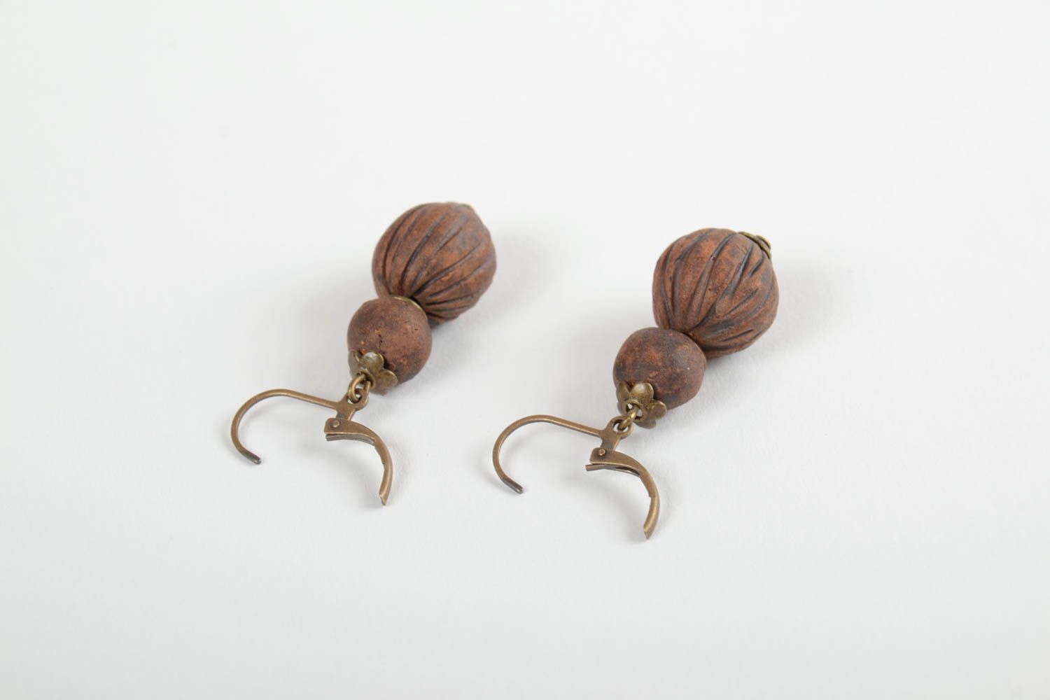 Handmade Keramik Ohrringe Schmuck aus Ton Ohrringe für Frauen stilvoll  foto 3