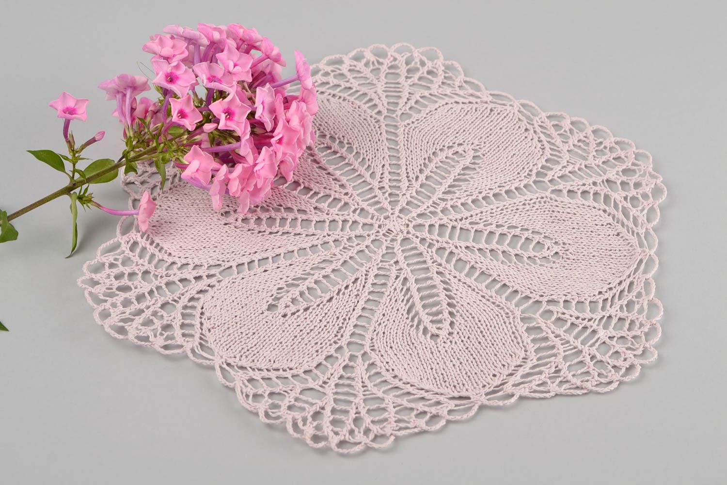 Handmade decorative knitted napkin cotton designer present interior ideas photo 1