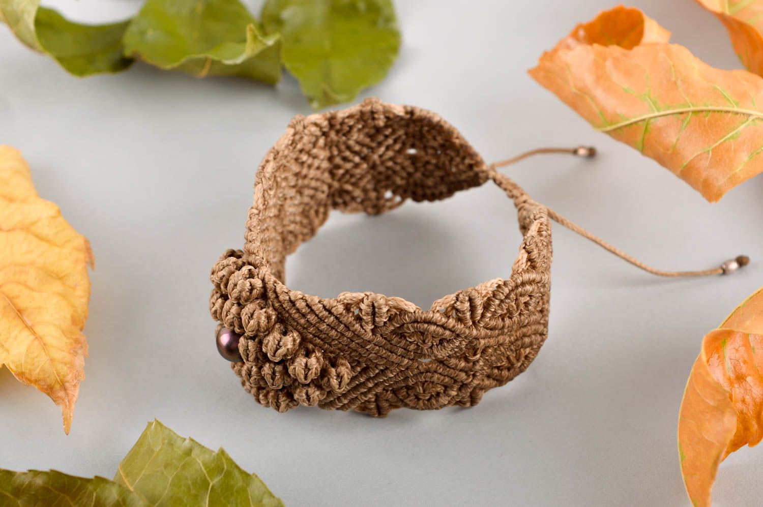 Unusual handmade wrist bracelet textile bracelet handmade accessories for girls photo 1