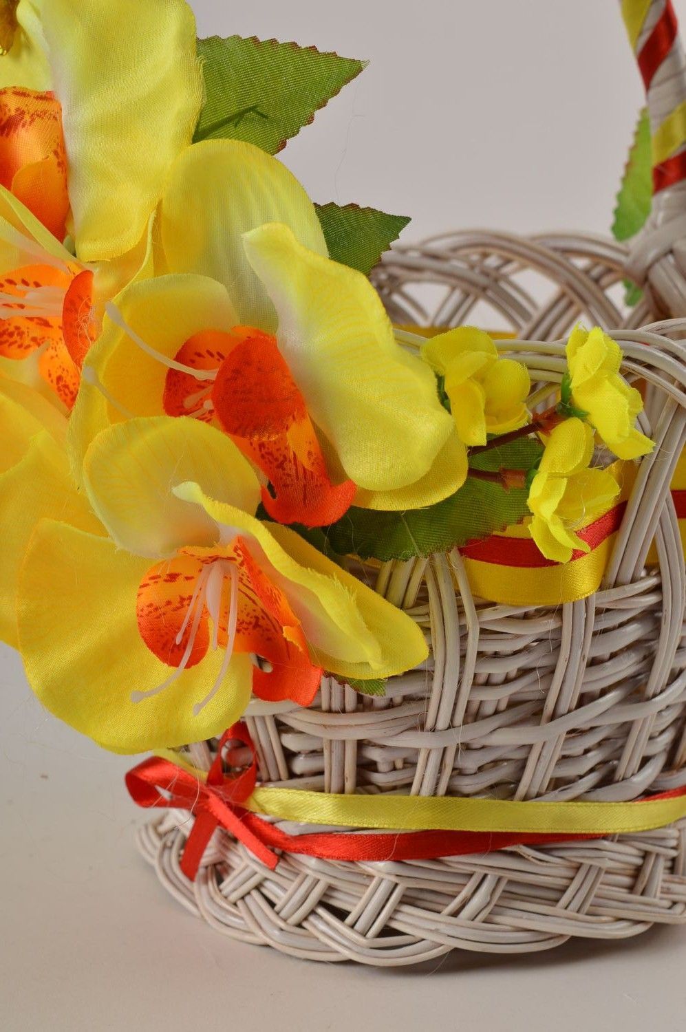 Handmade present for women designer woven basket small bakset for decor photo 2